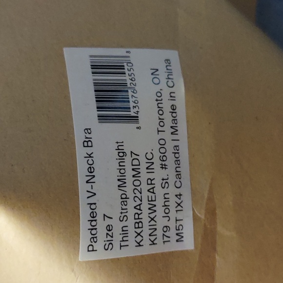 NWT Knix V-Neck Padded Bra color Midnight size 7 - Picture 9 of 9